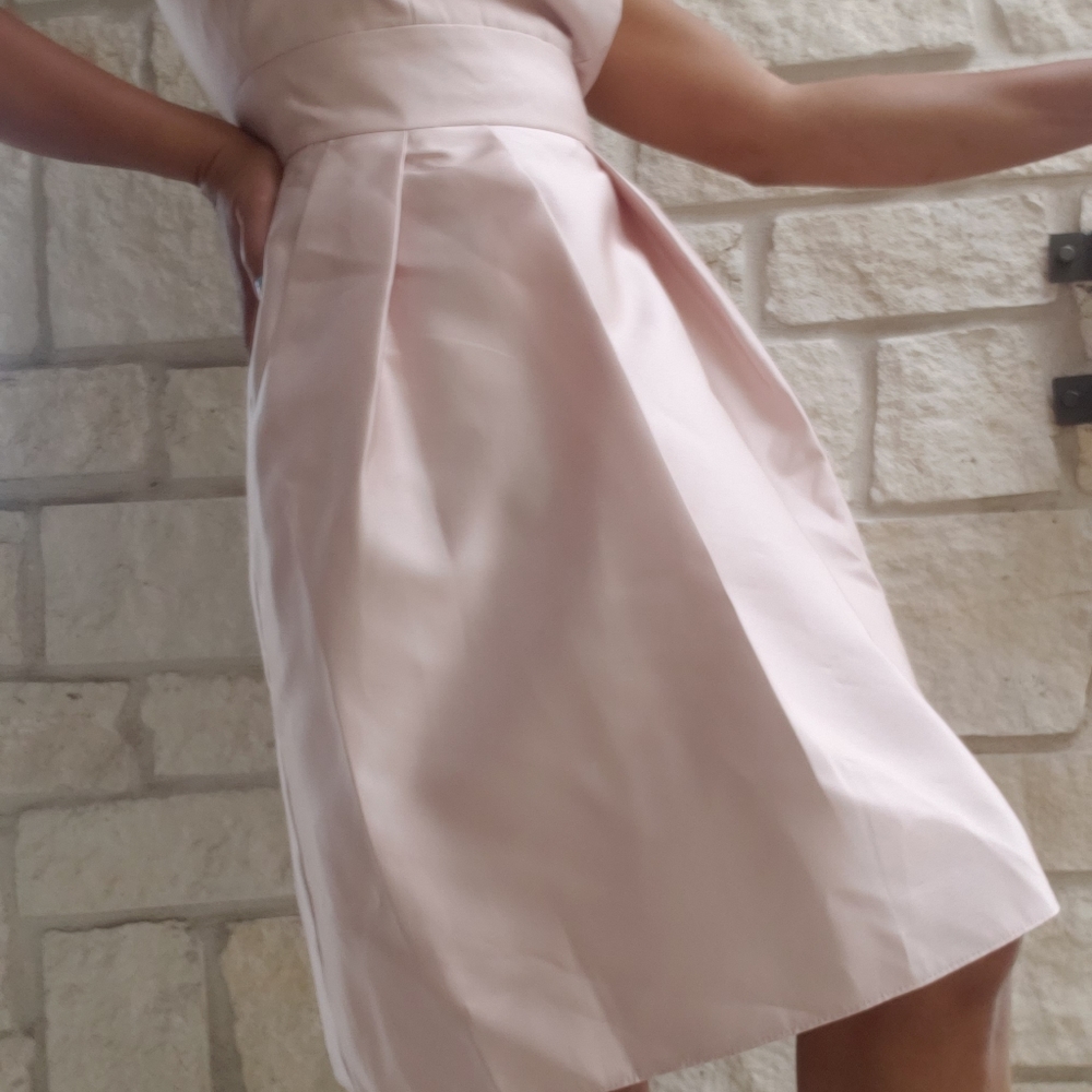 ALFRED SUNG  Jewel Neck Satin Cocktail Dress - Picture 7 of 10
